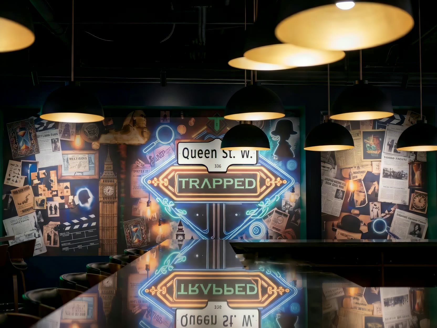The lounge and bar at Trapped Queen West